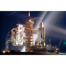 SPACE SHUTTLE COLUMBIA (STS-1) NIGHT LAUNCH PAD 1981 4X6 NASA PHOTO REPRINT