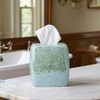 Handmade Mosaic Glass Tissue Box Cover, Square Decorative Holder, Turquoise