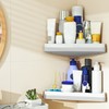 Triangular Corner Shower Shelf Rack Elegant Wall Mounted Bathroom Shelf