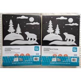 PEN GEAR 9"x12" Construction Paper 100 White & 50 Black Sheets x 2 Packs = 300