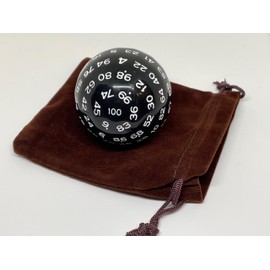 D100 High Quality 100 Sided Dice with Bag for Role Playing Games JDR Dungeons and Dragons DND Pathinder Game Book LDVELH (White)