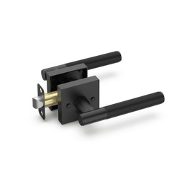 Asidrama 1 Pack Black Privacy Door Handles, Door Lever with Door Knobs Indoor for Bedroom or Bathroom, Heavy Duty Door Handles Interior with Locks for Left Right Sided Doors