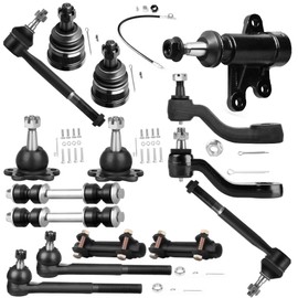 SCITOO 15pcs Front Suspension Kit Tie Rod End Adjusting Sleeve Sway Bar Link Ball Joint Idler Arm Pitman Arm Fit 1993-1999 For Chevy C1500 For GMC C1500