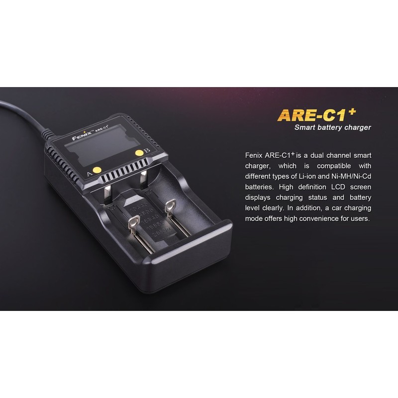 EdisonBright Fenix are-C1+ Plus Smart Digital Display Home/in-car Battery Charger