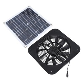 Fdit Solar Powered Attic Exhaust Fan, 100W, 13.5 Inch, Monocrystalline Silicon Panel, 18V, for Pet House, Chicken Coop, RV, Greenhouse