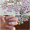 3 Pack 6 Size Nail Art Decoration Rhinestones Diamante Flat