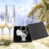ZSOPN Guardian Angel Lucky Charm Keyring with Gemstones and Lilac