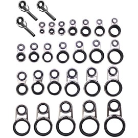 DFsucces Fishing Rod Guide Eye Ring Eye Ring 0.08 - 0.6 inch (2.0 - 15 mm) Fishing Rod Repair Kit Stainless Steel Fishing Rod Fishing Rod Guide Ceramic Ring Replacement Repair Kit for Fishing, Set of