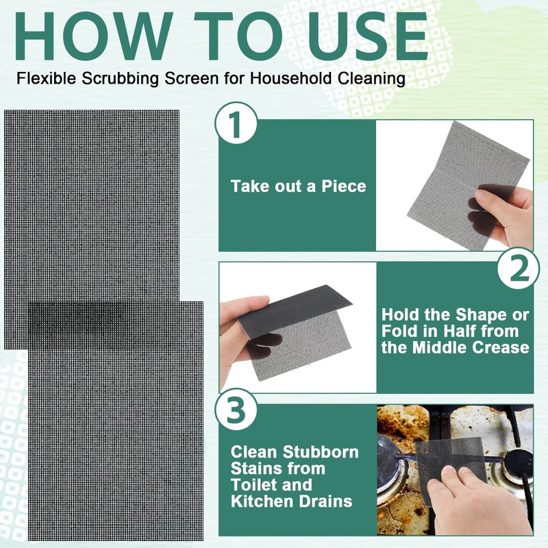 Skyley 24 Pack Flexible Scrubbing Screen Cleaning Mesh for Household
