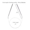 Circular Knitting Needles 32inches/80cm,Size US 8.0(5mm) Stainless Steel Round Knitting