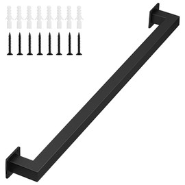 Gorssen 30 cm Handrail for Stairs Indoor Outdoor Grab Bars Tubular Hand Foot Railing Safety Railing Door Handle Stair Railing Holder with Brackets - Complete Set - Black