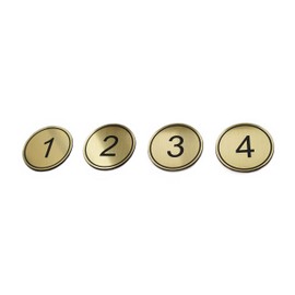 NanTun ABS Engraved Table Numbers 5cm Round 1-50 Pub Restaurant Club Gold 1 to 50