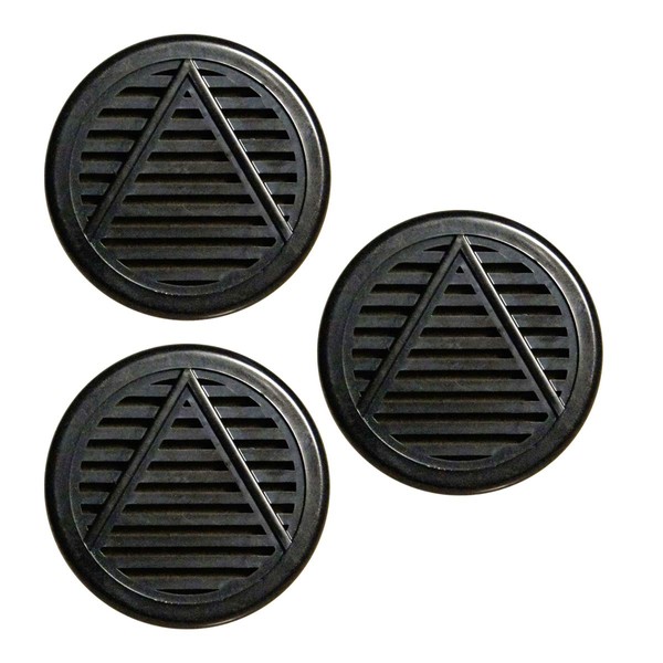 3 Pack Cuban Crafters Accessories Small Cigar Humidifier Round Black Puck 2.2 Inches Diameter and 1 Inch Height