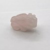 PremiumBead 2 Rose Quartz Hand Carved Bison / Buffalo Animal