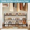 AOODA Long 3 Tier Metal Shoe Rack for Closet Wide