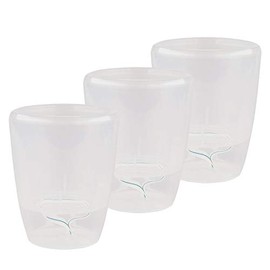 Gardenera 4.9" ORCHIDEA Self Watering Pots for Orchids in Transparent (Set of 3) - Decorative Wicking Planter with w/Great Aerification, Drainage and Water Level Indicator