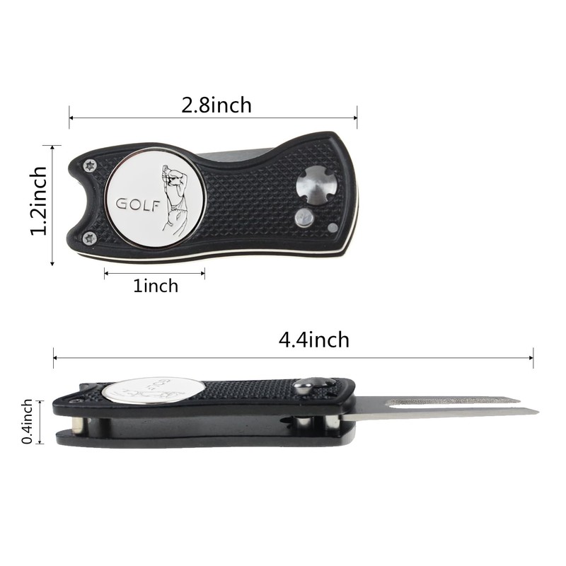 Crestgolf Golf Divot Tool Avec Bouton Pop-up et Marqueur de