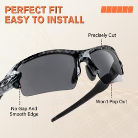 1.5MM Premium Replacement Lenses for Oakley Flak 2.0 Asian Fit OO9271 61mm Sunglass Frame, Perfect Fit - Black + Fire Red POLARIZED