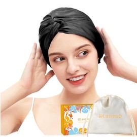 Gorro Dormir 100 Seda Morera Mujeres Hombres Cabello Rizado Fino Corto Mediano Trenzado Auténtica