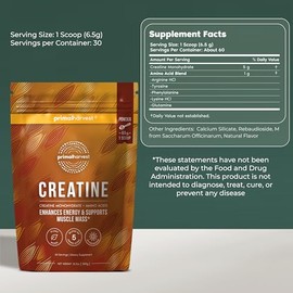 Primal Harvest Suplemento en polvo de creatina para hombres y mujeres, fitness, entrenamientos y crecimiento muscular, para ayudar a promover la recup