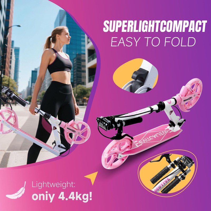 Kick Scooter for Kids Ages 8+ Teens & Adults, with
