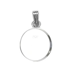 Plata de ley 925 de 16 mm y 25 mm en blanco, base de colgante redondo cabujón para hacer collares y joyas, 16mm round with bail, Plata de ley, plata de ley