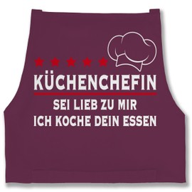 Shirtracer - Apron - Cooking Apron - Women's 1 - Küchenchefin Sei liebb zu mir ich koche dein Essen I Gift Chef, 2 aubergine