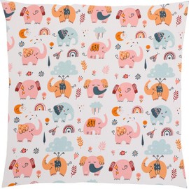 Children's Cushion Cover Decorative Patterned 40 x 40 cm, Baby Toddler Cushion Covers for Prams, Organic Cotton Pillowcase with Zip (1 Pack)