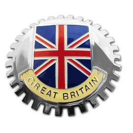 Generic Great Britain British Union Jack Stripes Automotive Grill Badge Emblem for Trucks and Cars, Stainless Steel