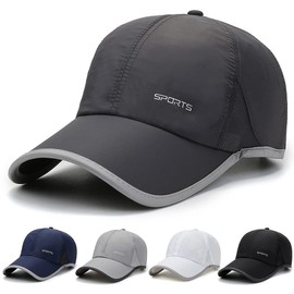 Croogo Men's Hat, Summer, Lightweight, Quick Drying, UV Protection, Baseball Cap, Large Size, Sun Protection, UV Protection, Climbing, Fishing, Golf Hat, Driving, Running, Jogging, Outdoors, Summer,