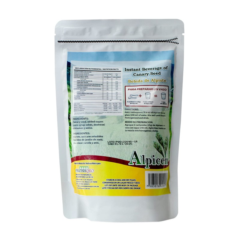 PRONAQRO Alpicen bebida de Alpiste - 500 g