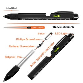 9 in 1 Multitool Pen, Stocking Stuffers Gifts Unique Christmas Birthday Multi Tool Pen for Men Dad Husband Who Have Everything, Cool Gadgets Pocket Multi Tool (Yellow)