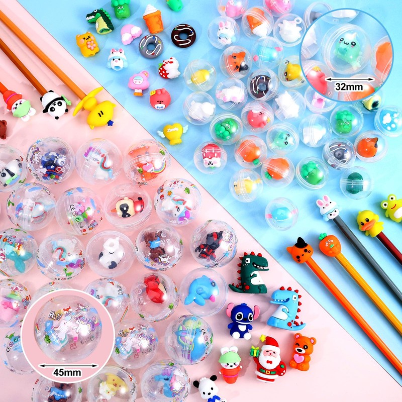 Joottuan 100 Pack Gumball Vending Machine Capsules with Cute Cartoon