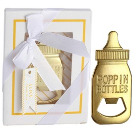 YFS 6 Pcs White Bottle Opener Baby Shower Return Gifts for Guest, Rose Gold Feeding Bottle Opener Wedding Favors ,Super cute Party Favors Gift