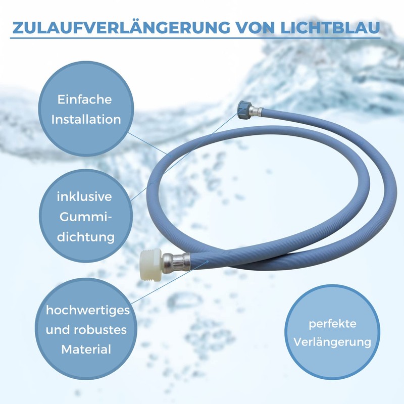 Lichtblau Inlet Hose Extension Washing Machine Dishwasher Connection Size 2