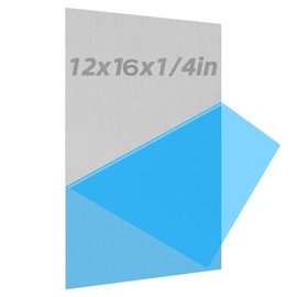 6061 Aluminum Sheet, 12 x 16 x 1/4 Inch Aluminum Plate Covered with Double Protective Film, Heat Treatable Rectangle Aluminum Sheet Metal for Crafting, DIY, Crafting, Industry