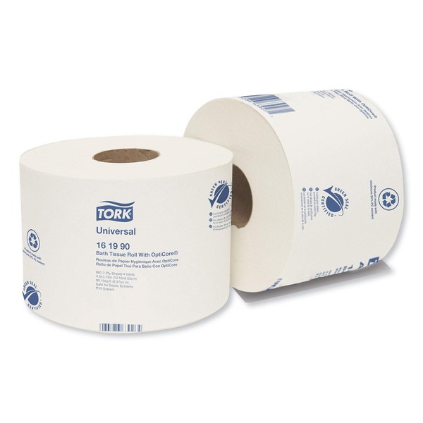 Tork 161990 Universal Bath Tissue Roll Opticore Tissue 36/865/Case