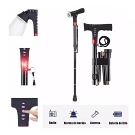 Buddy Bastón Walk Buddy Recargable Mp3 Alarma Sos Luz Led
