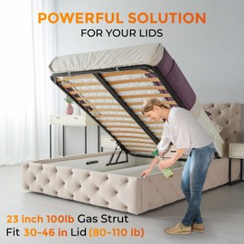 Dukuge 23 inch Gas Struts 100lbs for RV Bed Under Storage(80-110lb), Heavy Duty Gas Strut for Heavy Lid with Mounting Brackets, 23in Gas Shocks Springs Lift Support Kit for Trap Door, Set of 2