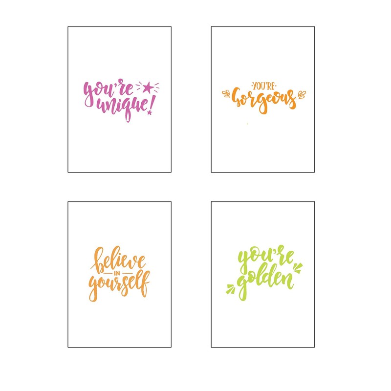20 Eco-Friendly Blank Motivational Affirmation Greeting Cards Made from Recycled