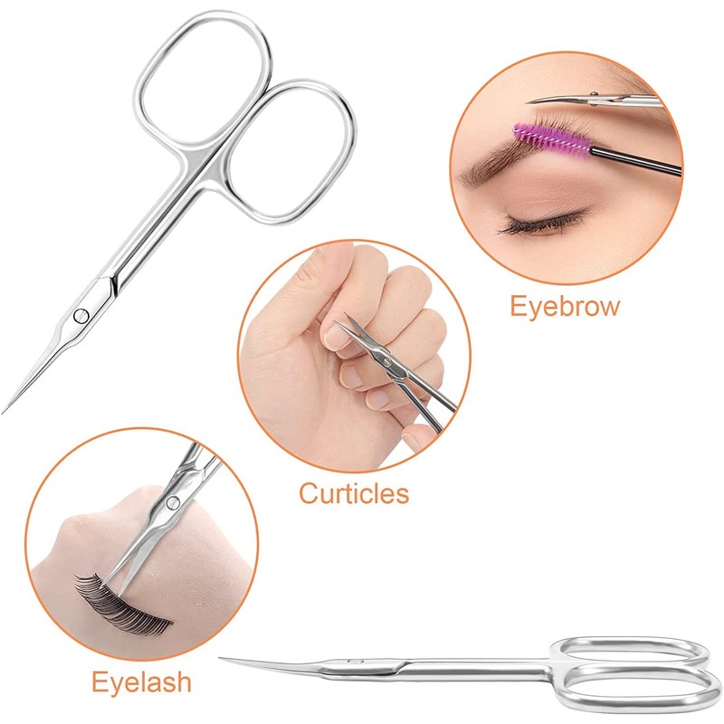 CGBE Professional Curved Tip Cuticle Scissors Stainless Steel Silver