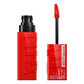 Maybelline Labial líquido brillante Superstay Vinyl Ink Tono Red Hot, 4.2ml - Dura hasta por 16H, brillo instantáneo sin grumos, sin transferencias