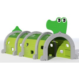 XJD Kids Play Tunnel for Toddlers, Crawl and Tunnel Play Equipment for Toddler 3-6, Outdoor Indoor Climb Tunnel, Toddler Playground for Toddlers (Green, 4 Sections)