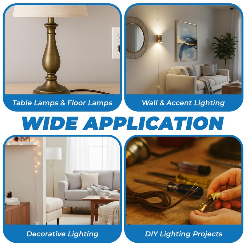 OHLECTRIC Lamp Lighting Cord with Switch Set – 8 Feet