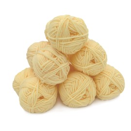 Knitting Wool Crochet Yarn Double Knitting Wool, Yarn for Crochet Acrylic Yellow Wool for Knitting 6 x 25g
