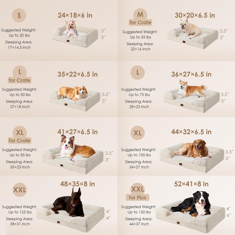 EHEYCIGA Orthopedic Dog Bed for Small Dogs, Waterproof Memory Foam