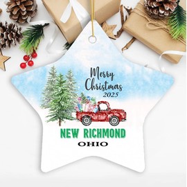 Christmas Ornament New Richmond OH Ornaments Gifts Ideas New Richmond Ohio New Home Town 2025 Keepsake Housewarming for Family Friend Star 3''