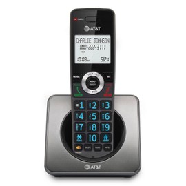 AT&T GL2101 DECT 6.0 Cordless Home Phone with Call Block, Caller ID, Full-Duplex Handset Speakerphone, 2" White Backlit Display, Lighted Keypad (Graphite & Black)