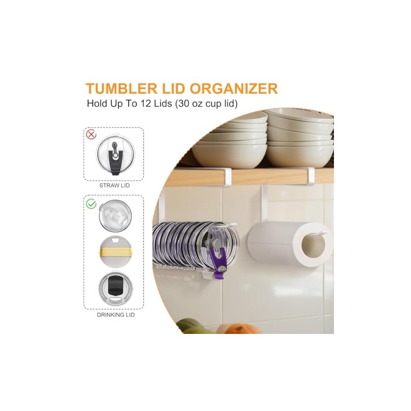 Cup Lid Organiser Pack of 2 Cup Lid Holder Under