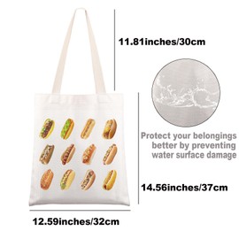 MYSOMY Hot Dog Tote Bag Hot Dog Lover Gifts Hot Dog Shoulder Bag Hot Dog BunLover Hot Dog Squad Gifts (12HotDog UK)